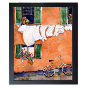 art Old World Clothes Wash image art decor,Latin Landscape Washed Laundry Drying wal home décor,Laundry,Framd Unframd LaBerge Muren 6603*