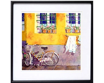 CYCLING ART print,Travel by Bike to Cities in Europe,Bicycle Ride Cycling,Wall Art decor,Cycling Scenic Bicycle Poster Canvas Framed,6819