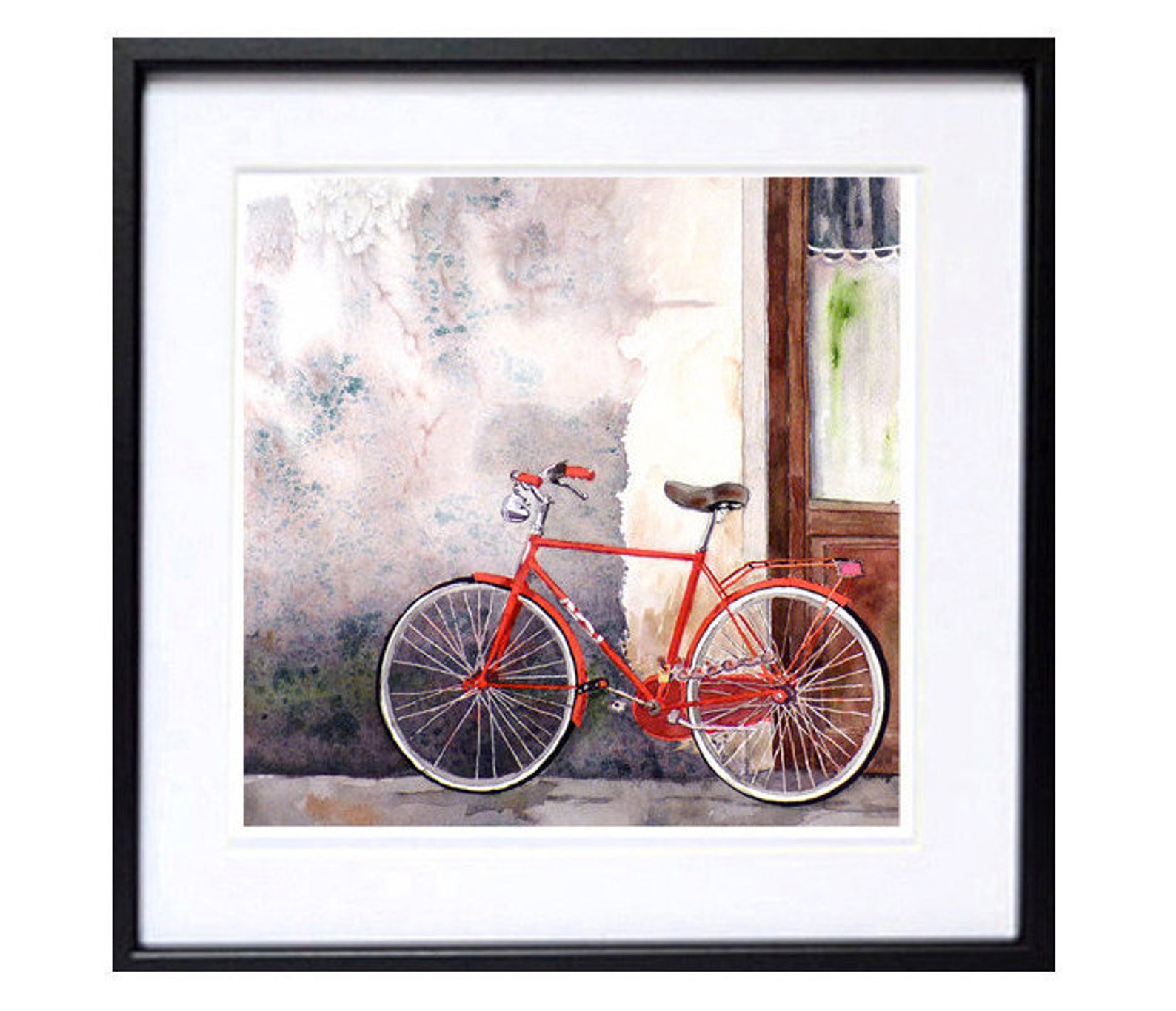 Bike Wall Art Print Italian red bicycle Best seller Travel Etsy