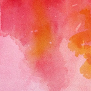 Abstract Watercolor Pink Print, Abstract Watercolor Orange Print, Coral Color Print, Free Shipping, . 2 image 3