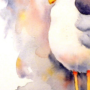 Seagull, beach print, watercolor, illustration, Painting Bird Art nature, seashore, coast, nursery, seagull art, by Nancy Muren image 3