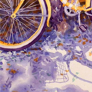 Yellow Italian Bike Print, Bicycle painting, Watercolor bike wall art, Yellow print bicycle, . 4 image 6