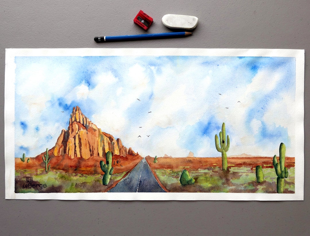 Desert Landscape Print Desert Wall Art Route 66 Print - Etsy