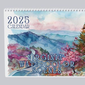 2025 Virginia Watercolor Wall Calendar - Scenic Art for Office or Home