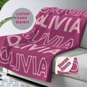 Personalized Pink Sherpa Fleece Name Blanket - The Perfect Gift for Any Occasion