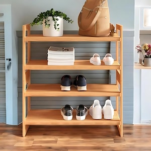 Set of 2 Stackable Shoe Racks, Holds 12 Pairs of Shoes