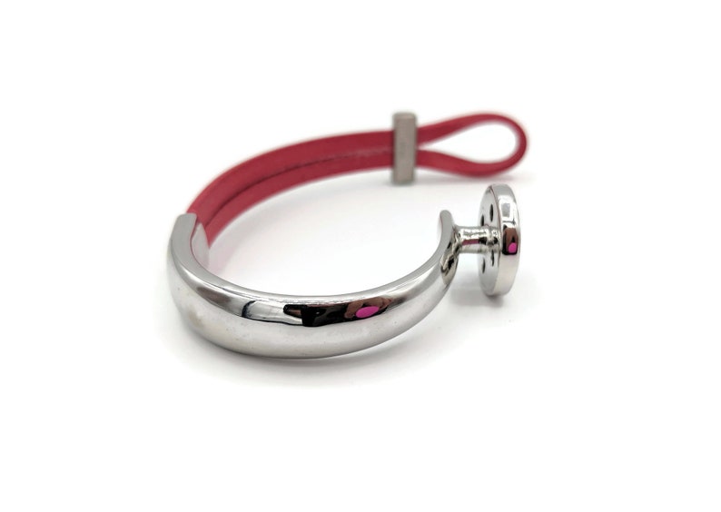Breast Cancer Warrior Bracelet L Carnation Pink Leather - Etsy