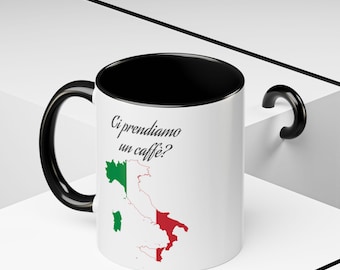 Italy Accent Coffee Mug (11, 15oz) - Italian Travel Lover Gift, Rome Tourism Cup, Europe Souvenir Tea Cup, Espresso Mug, Italy-themed Coffee