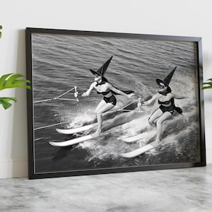 Surfer Girls Black and White Fashion Posters, Surfer Print, Fashion wall art, Beach girl poster, Famous brands, Canvas wall art