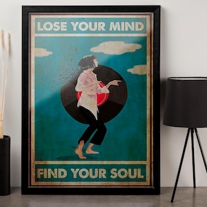 Paar Lose Your Mind Finde Deine Seele Poster, Paar Entspannen Kunst, Musik Vintage Poster, Musik Retro Poster