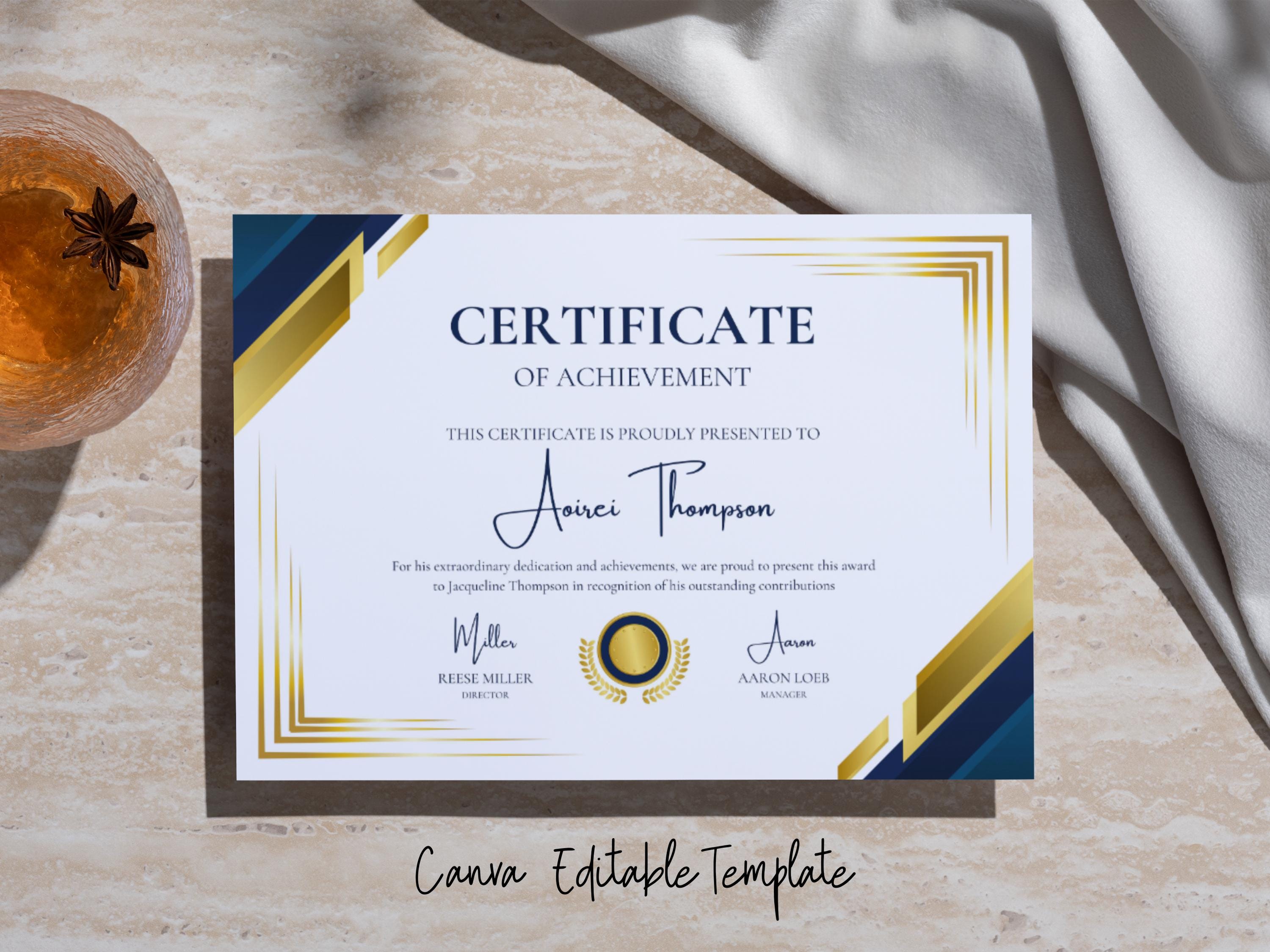 Blank Certificate Of Achievement A4 Or A5 – Matte Finish – FREE UK POSTAGE
