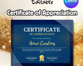 Certificate of Appreciation Gold and Classy Appreciation Certificate ...
