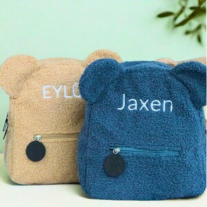 Custom children's backpack, Custom embroidery name, Personalized Kids Backpack, Soft Fluffy Name Bag, Back to School Gift  for Girls Boys