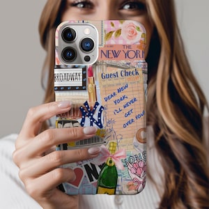 New York City Phone Case, Preppy NYC Collage Phone Case, Coquette Collage Iphone Case, Broadway Phone Case, Iphone Samsung Galaxy