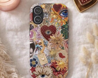 Vintage Mosaik Handyhülle, Retro Charm Schutzhülle