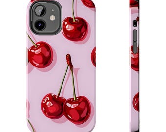 Pink Cherry Phone Case: Glossy Protective Cover