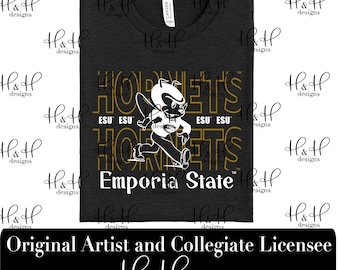 Emporia State Hornets Hallow Outline ~ Licensed Emporia State University™ Apparel ~ HHESU143