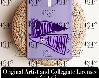 K-State Alumni Pennants for Dark Lavender ~ Licensed K-State® Apparel ~ HHKSU199