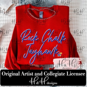 Rock Chalk Jayhawk Script Stack ~ Licensed University of Kansas® Apparel ~ HHKU113
