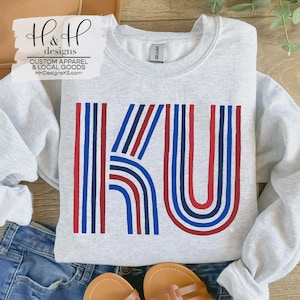 KU® Lined Initials ~ Licensed KU® Apparel