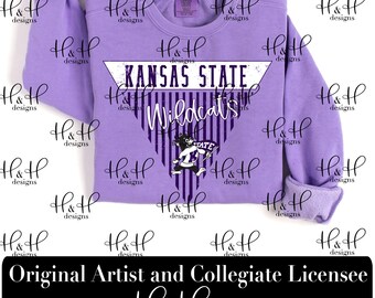 K-State Striped Pennant ~ Licensed K-State® Apparel ~ HHKSU196