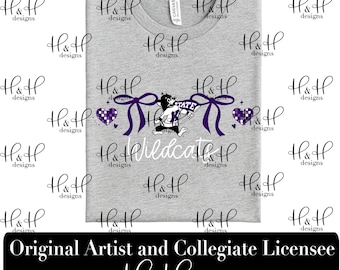 K-State Coquette Hearts Bows ~ Licensed K-State® Apparel ~ HHKSU192