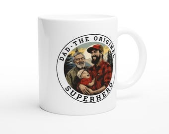 Mok papa, papa de originele superheld, cadeau papa, Vaderdagcadeau, verjaardagscadeau voor papa, kerstcadeau voor papa, koffiemok, keramische mok
