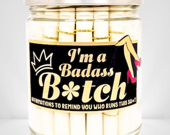Frasco de afirmaciones de Badass Bitch, regalo novedoso sin filtro