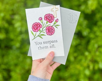 Handmade Proverbs 31 Woman Christmas Card: Watercolor Floral Scripture