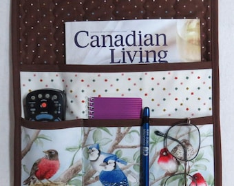Quilted Armchair or Bedside Caddy, Birds