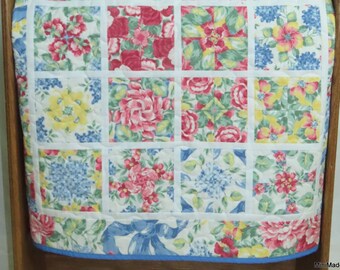 Floral Baby Quilt: Eco-Friendly Repurposed Fabric, One Block Wonder