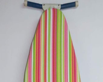 WAVERLY HOME IRONING BOARD COVER AND PAD  54 X 15  BLUE PINK BROWN GREEN  NIP 