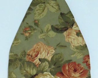 Table Top Ironing Board Cover, Mini Pressing Board Cover, Olive Green Tan Roses