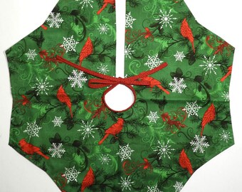 christmas tree skirt mini table top reversible red and green red cardinals silver snowflakes - Christmas Tree Skirts Etsy christmas tree skirt mini table top reversible red and green red cardinals silver snowflakes - Christmas Tree Skirts Etsy