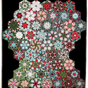 Courtepointe One Block Wonder - Hexagone kaléidoscope - Jeté moderne fait main