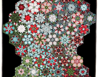 One Block Wonder Quilt – Kaleidoscope Hexagon  – Modern Handmade Lap Throw