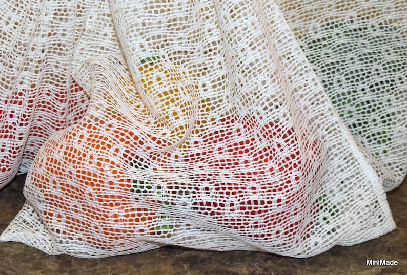 Produce Bag, Upcycled Mesh Lace Curtains, Zero Waste image 2