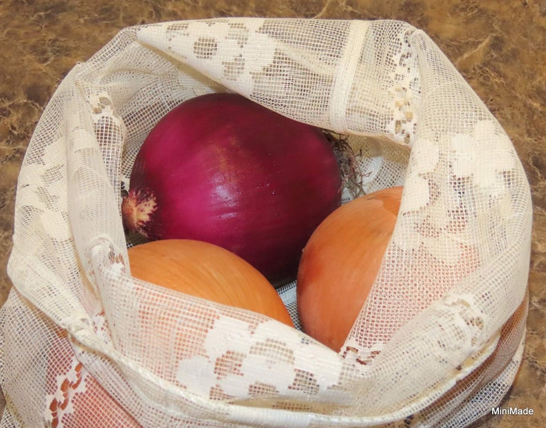 Produce Bag, Upcycled Mesh Lace Curtains, Zero Waste image 5