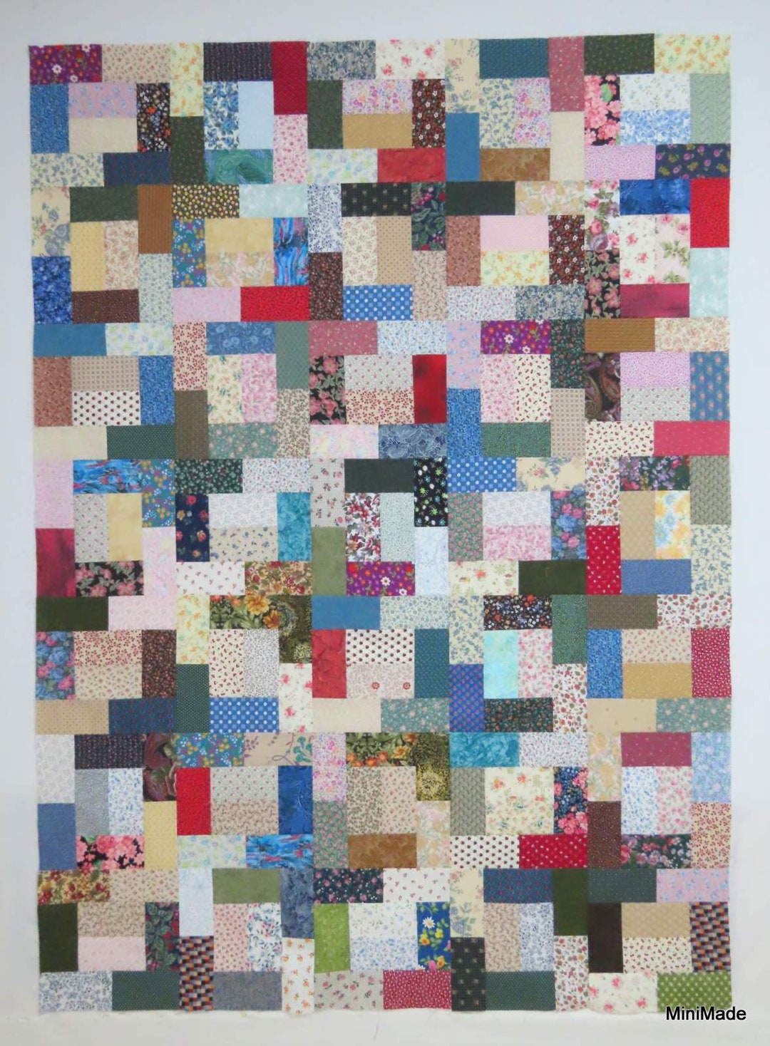Unfinished Quilt Top Throw Lap Scrappy Potato Chip Block - Etsy