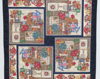 Dessus de table matelassé, passe-partout, panneaux imprimés, jardinage