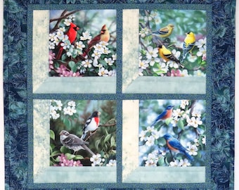 Spring Songbirds Quilt – Wall Hanging or Table Topper – 20.5” Square