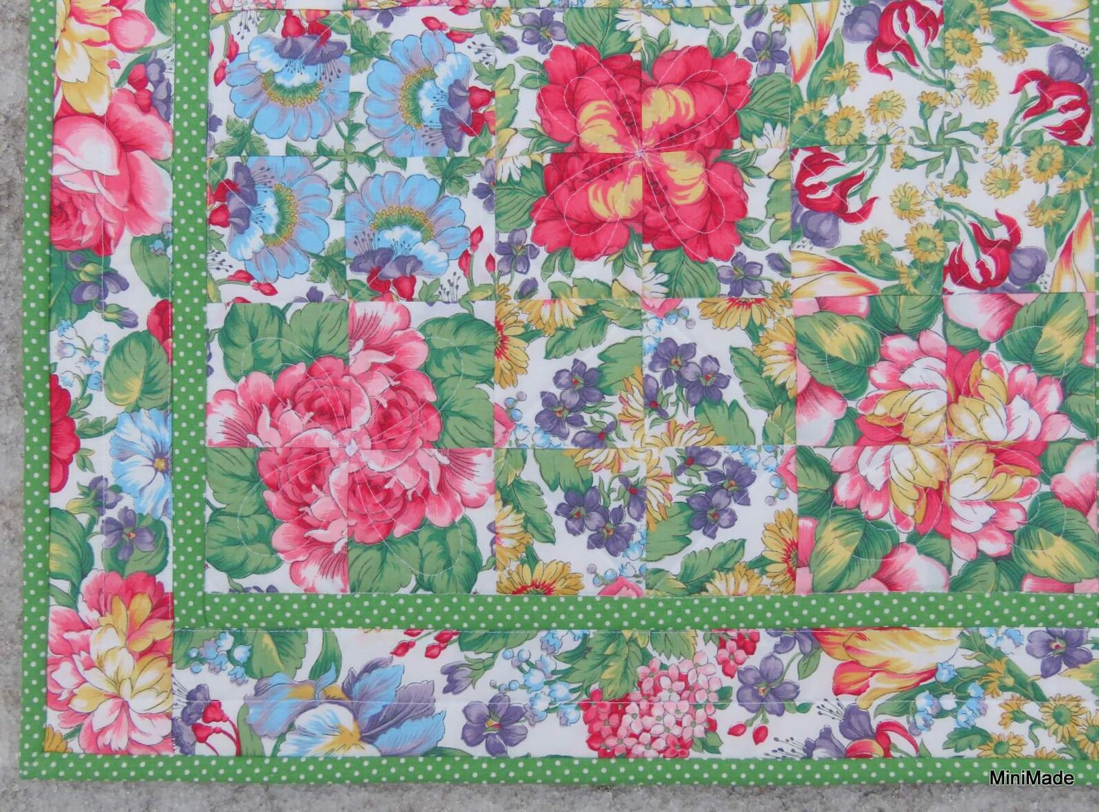 Quilted Table Topper Centre Mat Wall Hanging One Block Etsy