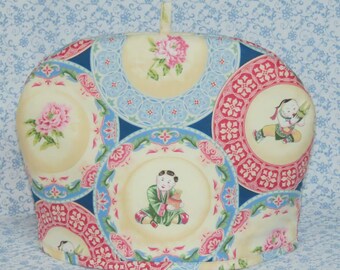 Tea Cozy, Rose and Blue China Plates