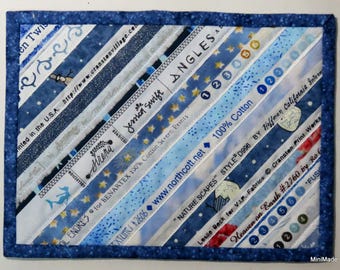 Mug mug, tapis snack, dessous de verre, lisières assemblées, blues