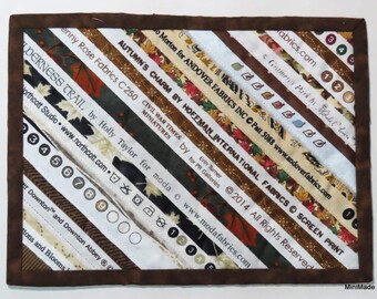 Mug mug, tapis de collation, dessous de verre, lisières assemblées, bruns