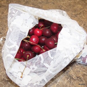 Produce Bag, Upcycled Mesh Lace Curtains, Zero Waste image 4