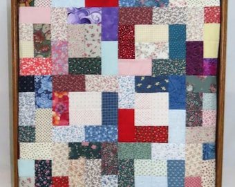 Vintage Fabric Wheelchair Lap Quilt, Scrappy Patchwork Throw