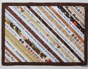 Mug mug, tapis de collation, dessous de verre, lisières assemblées, bruns