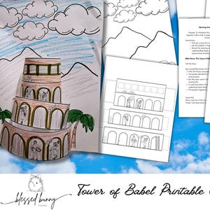 Tower of Babel Craft- bible lesson- Sunday School- Homeschool Printable- Printable Crafts-Christian Crafts-