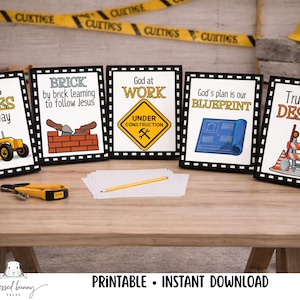 Construction Vacation Bible School decor: printable (PDF)